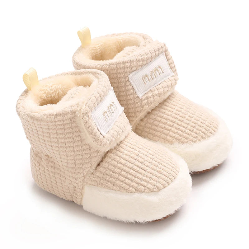 Winter Newborn Boys and Girls Cute Cartoon Cotton Shoes with Soft Sole and Warm Boots Preschool Walking Shoes  Winter Newborn