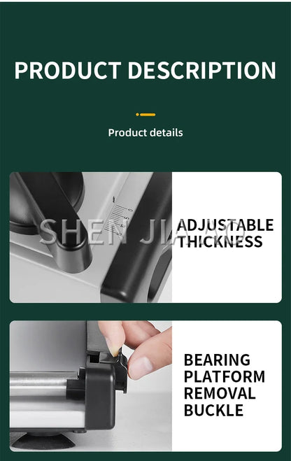 801 Electric meat Slicer 200W Household Fruit and Mutton Slicer machine Toast Bread Slice 1-15mm Thickness Adjustable