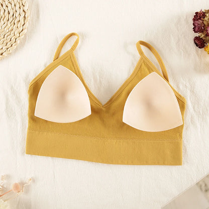 CHRLEISURE Women Underwear Set Wireless Lingerie Panties Bra Sexy G-String Seamless Tank Crop Top Brassiere New