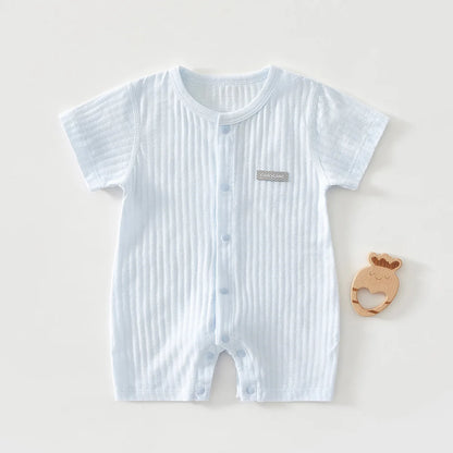 AYNIGIELL 2025 New Summer Baby Clothing Newborn Boys Girls Short-sleeved Cartoon Print Clothing Baby Jumpsuit 0-18Month