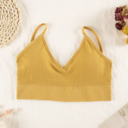 CHRLEISURE Women Underwear Set Wireless Lingerie Panties Bra Sexy G-String Seamless Tank Crop Top Brassiere New