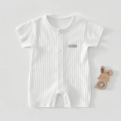 AYNIGIELL 2025 New Summer Baby Clothing Newborn Boys Girls Short-sleeved Cartoon Print Clothing Baby Jumpsuit 0-18Month