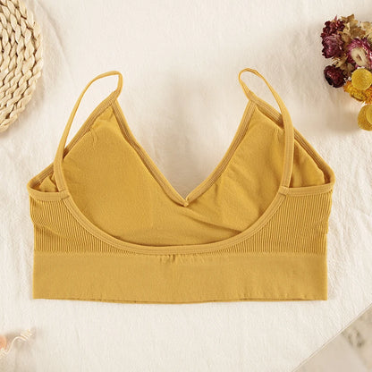 CHRLEISURE Women Underwear Set Wireless Lingerie Panties Bra Sexy G-String Seamless Tank Crop Top Brassiere New