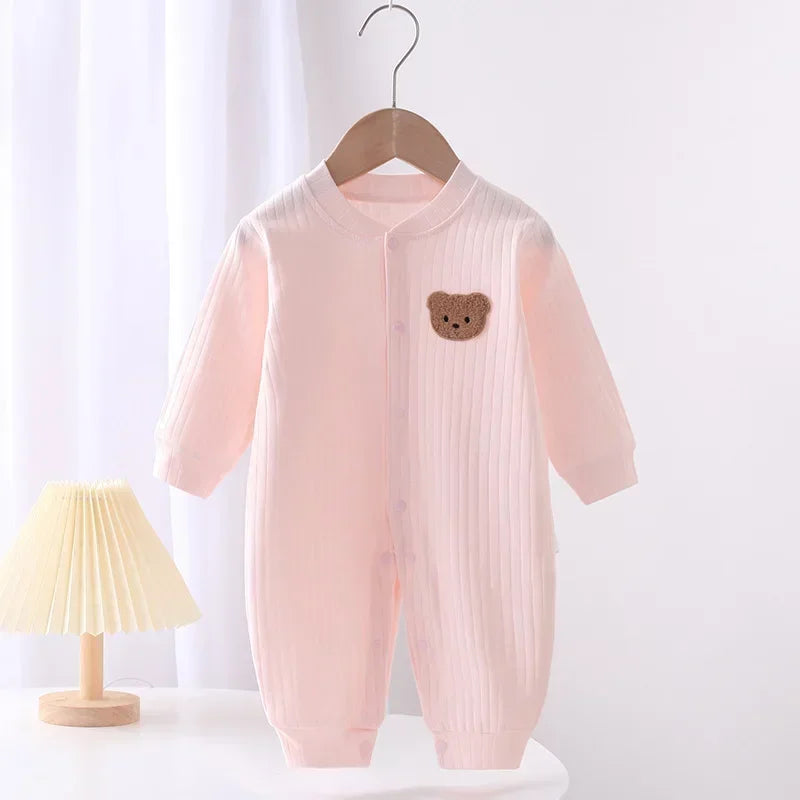 Autumn Baby Clothes Bodysuit&One Pieces Boys Girls Newborn Rompers Solid Color 100 Cotton 0-24M Long Sleeve Loungewear Outfit