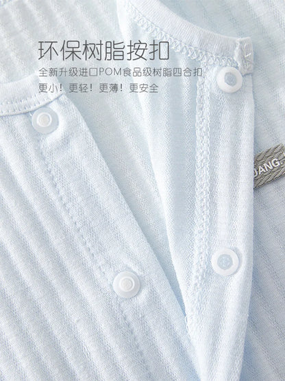 AYNIGIELL 2025 New Summer Baby Clothing Newborn Boys Girls Short-sleeved Cartoon Print Clothing Baby Jumpsuit 0-18Month