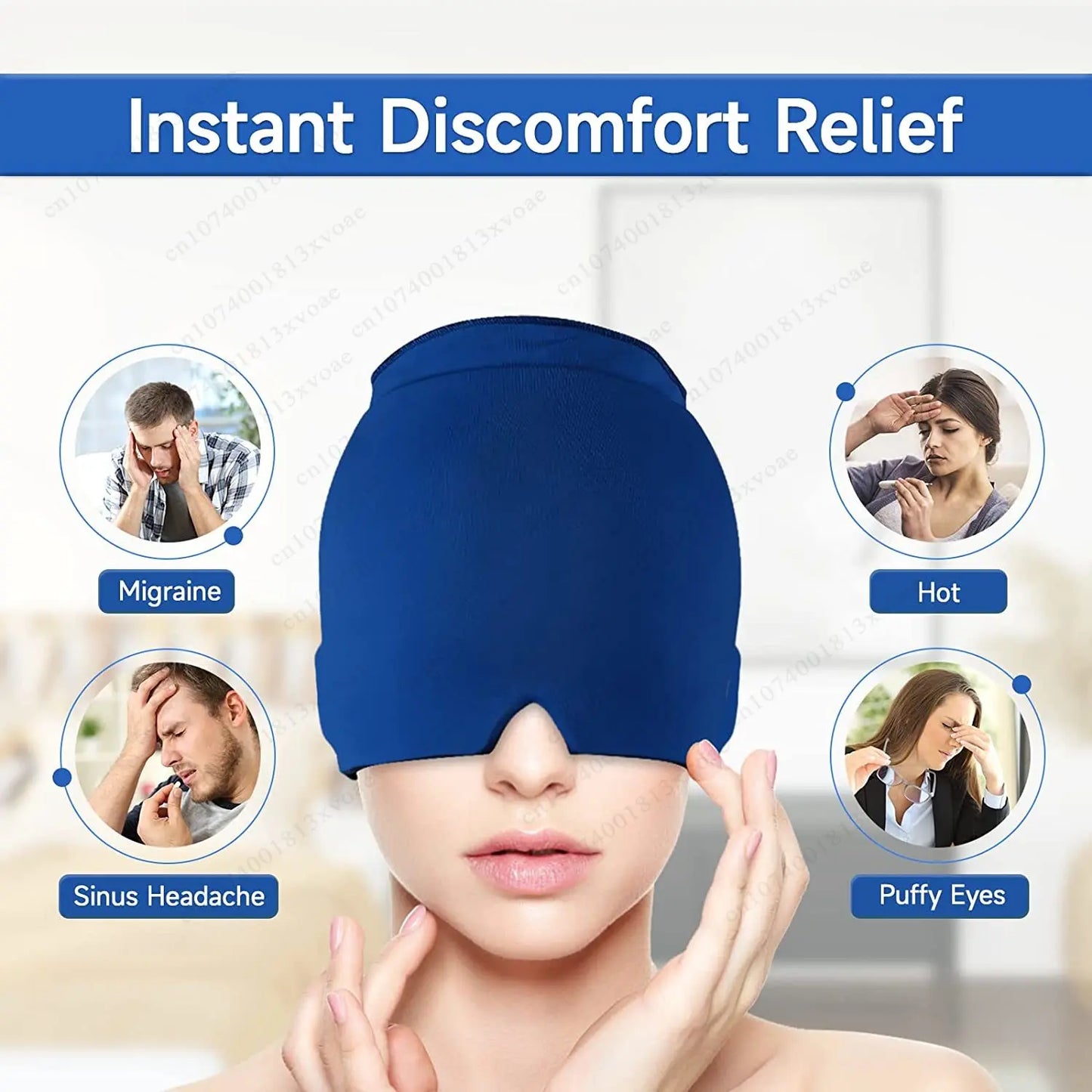 “Migraine Relief Gel Ice Cap – Single Layer Pain Relief Headgear”