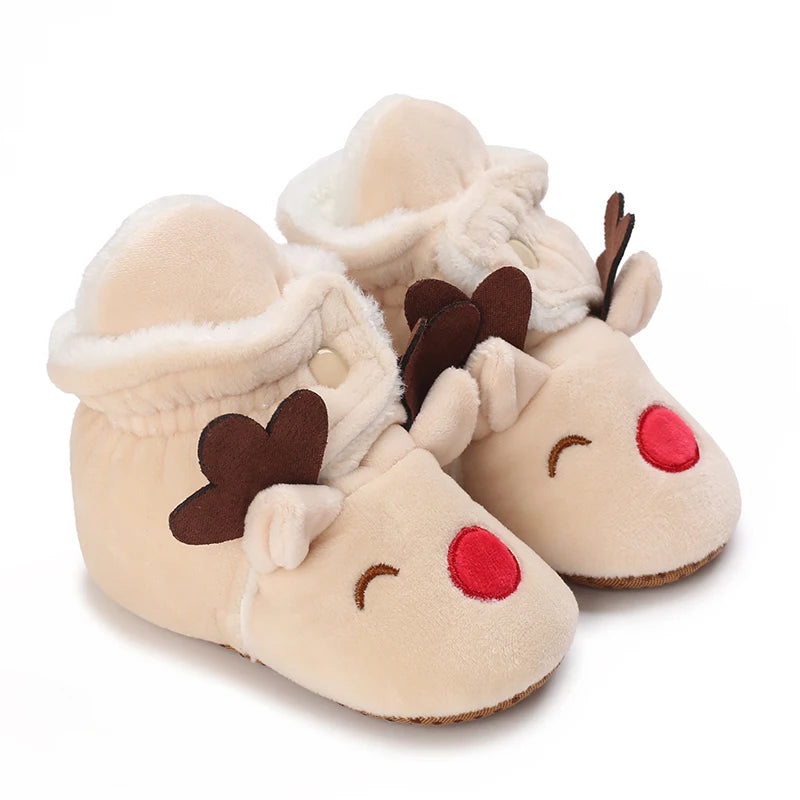 Winter Newborn Boys and Girls Cute Cartoon Cotton Shoes with Soft Sole and Warm Boots Preschool Walking Shoes  Winter Newborn
