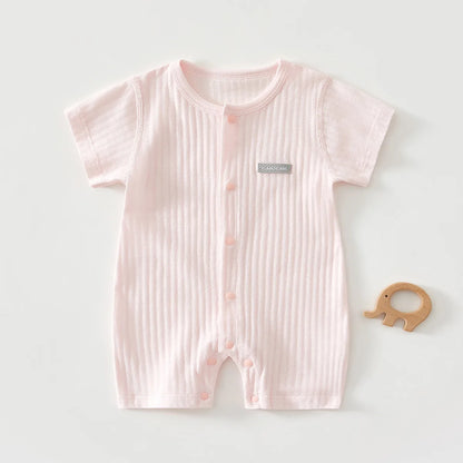 AYNIGIELL 2025 New Summer Baby Clothing Newborn Boys Girls Short-sleeved Cartoon Print Clothing Baby Jumpsuit 0-18Month