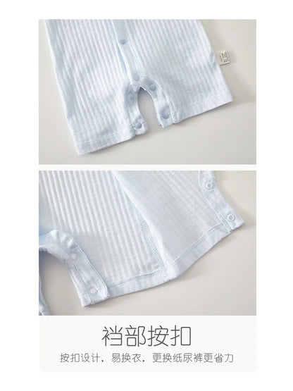 AYNIGIELL 2025 New Summer Baby Clothing Newborn Boys Girls Short-sleeved Cartoon Print Clothing Baby Jumpsuit 0-18Month