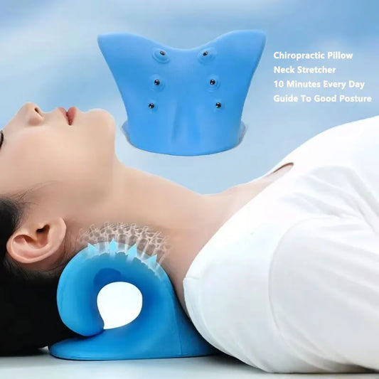 Neck and Shoulder Relaxer Cervical Traction Device for Muscle Tension Relief, chiropractic Pillow Repair