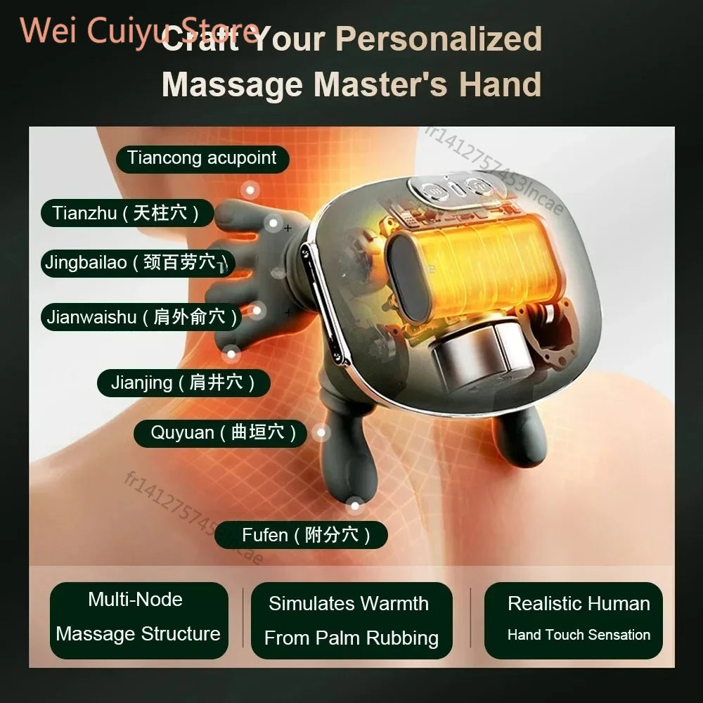 Bionic Neck Shoulder Massager Heated Back Massagers Electric Kneading Muscles Massage Pillow Neck Waist Leg Body ﻿3-Level Modes