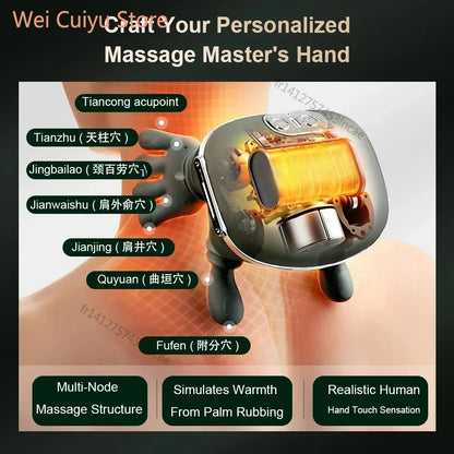 Bionic Neck Shoulder Massager Heated Back Massagers Electric Kneading Muscles Massage Pillow Neck Waist Leg Body ﻿3-Level Modes