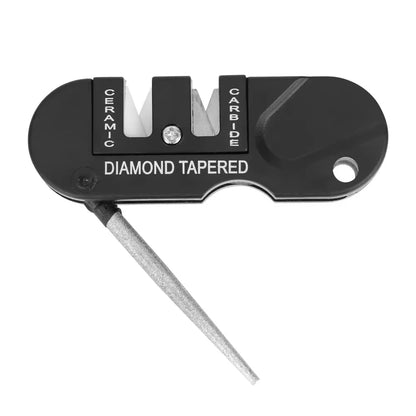 4-in-1 portable knife sharpener, multi-functional outdoor portable tungsten steel knife sharpener, knife sharpener stick