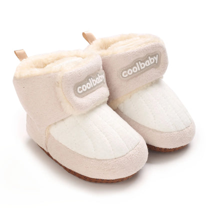 Winter Newborn Boys and Girls Cute Cartoon Cotton Shoes with Soft Sole and Warm Boots Preschool Walking Shoes  Winter Newborn