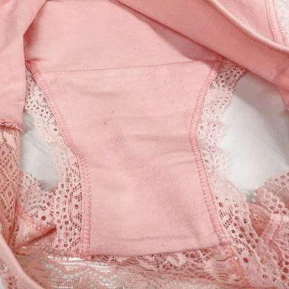 5 PCS/Set New Arrival Sexy Low-rise Underwear Soft Underpants Solid Color Lace Transparent Women Cotton Briefs Ladies Panties