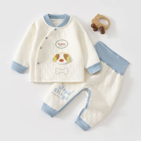 2025 Fall Winter Autumn Clothes Autumn Pants High Waisted Belly Protection Warm Underwear Clothes Men s and Women s Padded Sets