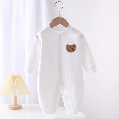Autumn Baby Clothes Bodysuit&One Pieces Boys Girls Newborn Rompers Solid Color 100 Cotton 0-24M Long Sleeve Loungewear Outfit