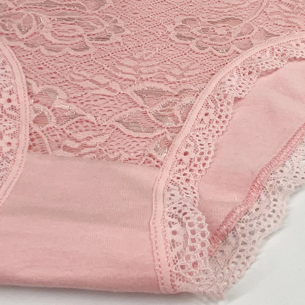 5 PCS/Set New Arrival Sexy Low-rise Underwear Soft Underpants Solid Color Lace Transparent Women Cotton Briefs Ladies Panties