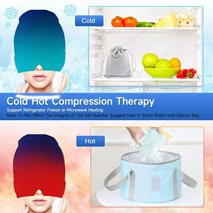 “Migraine Relief Gel Ice Cap – Single Layer Pain Relief Headgear”