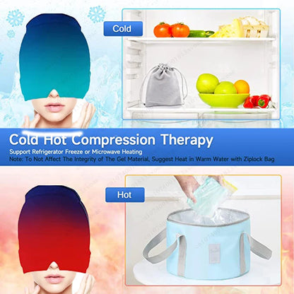 “Migraine Relief Gel Ice Cap – Single Layer Pain Relief Headgear”