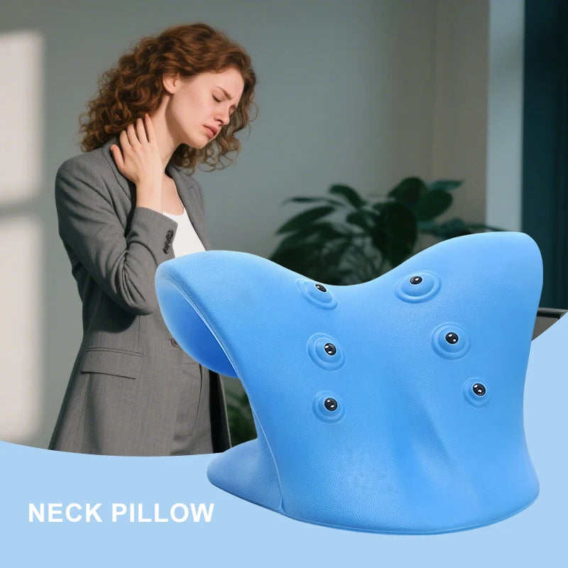 Neck and Shoulder Relaxer Cervical Traction Device for Muscle Tension Relief, chiropractic Pillow Repair