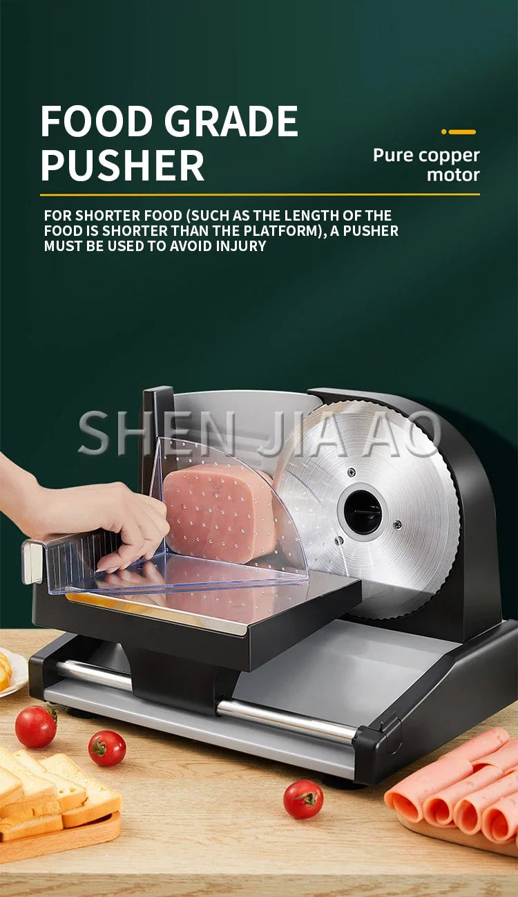 801 Electric meat Slicer 200W Household Fruit and Mutton Slicer machine Toast Bread Slice 1-15mm Thickness Adjustable