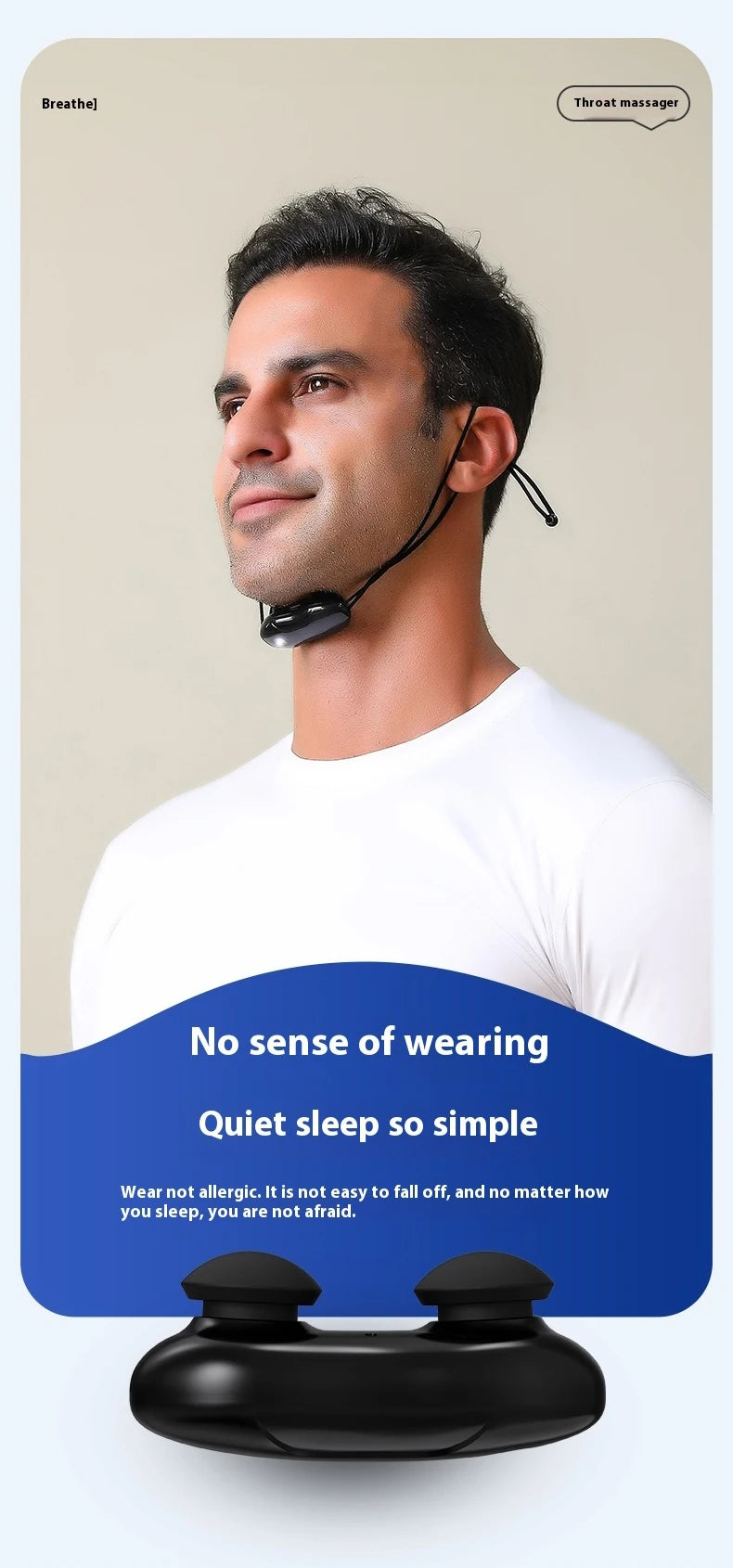 JianYouCare EMS Pulse Stop Snore Portable Electric Anti-snoring Device Well Stop Snore Health Care Sleep Aid Breathing Corrector