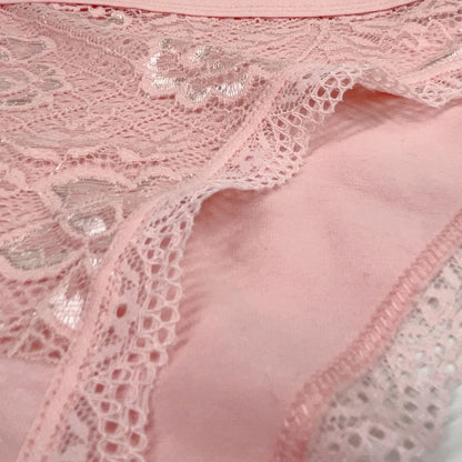 5 PCS/Set New Arrival Sexy Low-rise Underwear Soft Underpants Solid Color Lace Transparent Women Cotton Briefs Ladies Panties