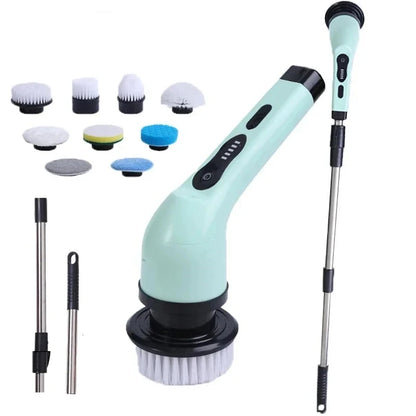 Electric Cleaning Brush 9-in-1 Cordless Electric Spin Scrubber  Expandable Handle Waterproof Cleaning Brush