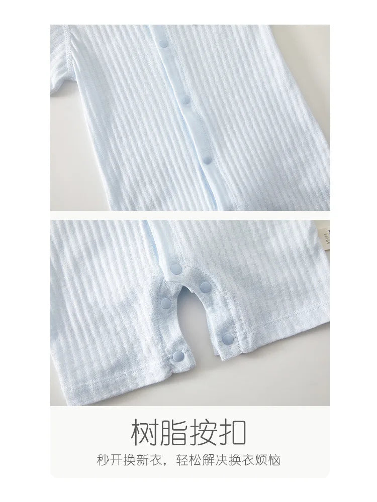 AYNIGIELL 2025 New Summer Baby Clothing Newborn Boys Girls Short-sleeved Cartoon Print Clothing Baby Jumpsuit 0-18Month