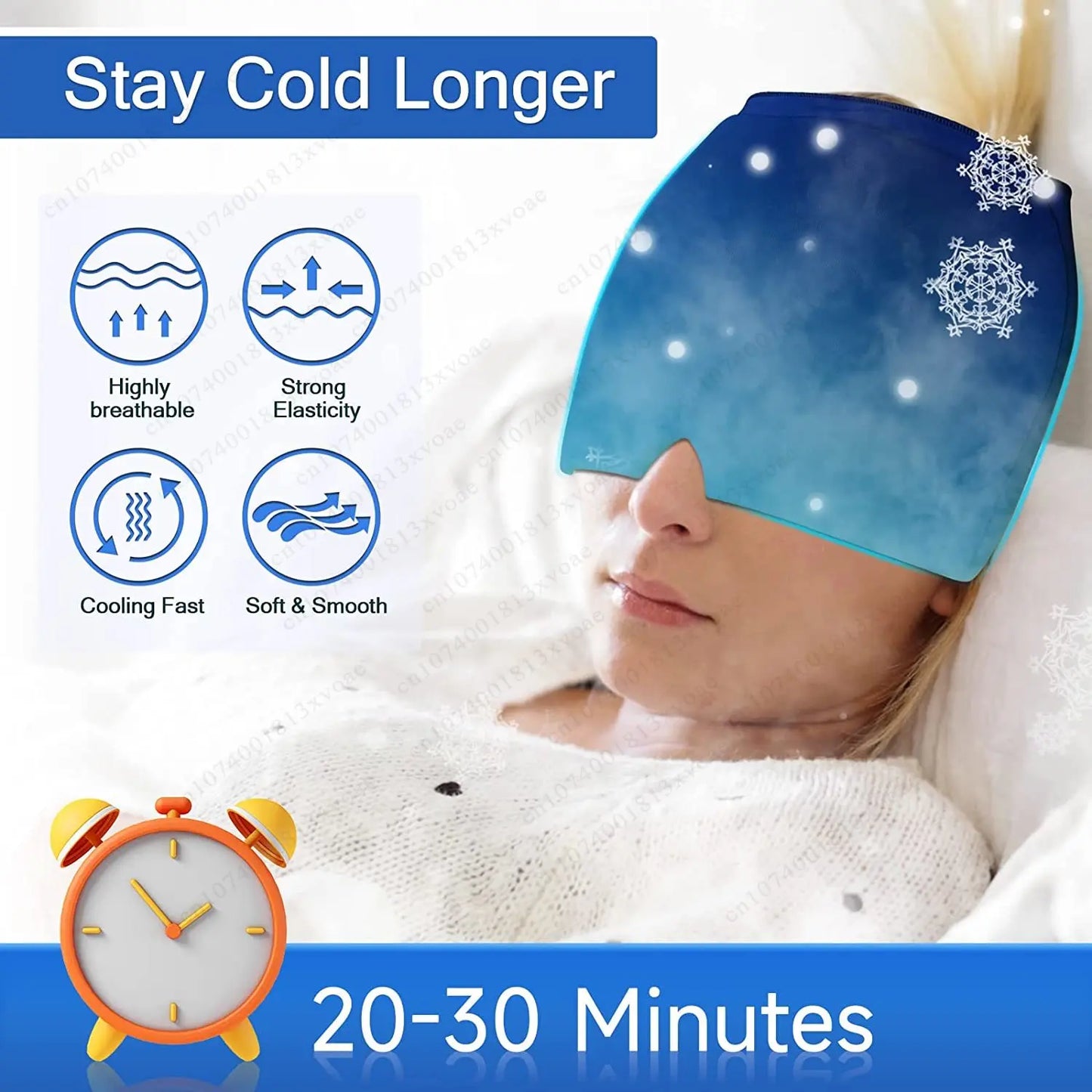 “Migraine Relief Gel Ice Cap – Single Layer Pain Relief Headgear”