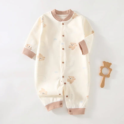 Autumn Baby Clothes Bodysuit&One Pieces Boys Girls Newborn Rompers Solid Color 100 Cotton 0-24M Long Sleeve Loungewear Outfit