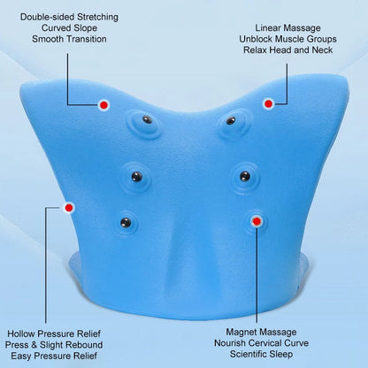 Neck and Shoulder Relaxer Cervical Traction Device for Muscle Tension Relief, chiropractic Pillow Repair